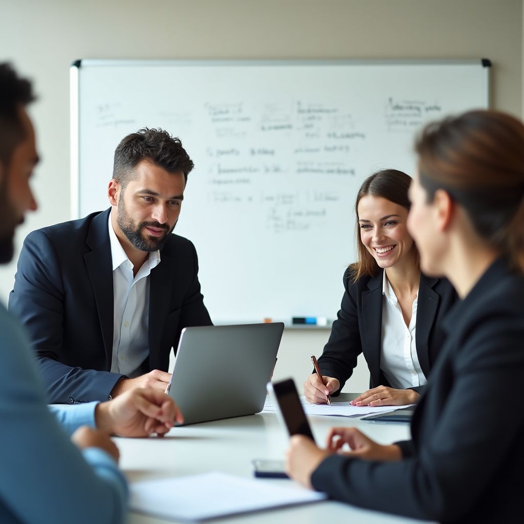 Nuestro equipo de consultores en reunión